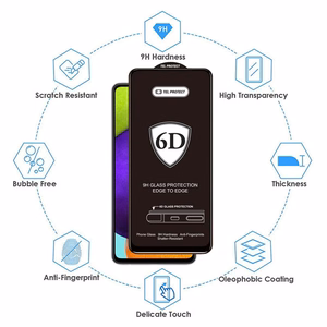 Tel Protect Full Glue 6D Tempered Glass for SAMSUNG GALAXY S22/S23 BLACK (with fingerprint unlock) - 10 PACK