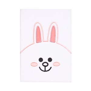 Line Friends A5 pliušinė užrašinė, balta