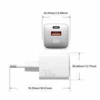 Įkroviklis Essager "GaN Polestar" baltas 33W (1xPD / 1xQC3.0)