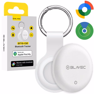 Blavec BTG-02 Bluetooth tracker with keyring for Apple and Android (BTBTG02-KW), white