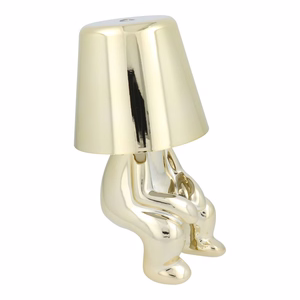 Stalo lempa prie lovos GOLD MAN Art Deco sėdinti (versija 2) MLTL