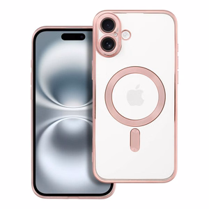ELECTRO MAG COVER dėklas telefonui suderinamas su Magnetiniu IPHONE 16 Plus rožinis auksas