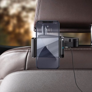 Automobilinis laikiklis Baseus BackSeat Holder juodas (belaidis įkrovimas 15W) (ne magnetinis / automobilio sėdynei)