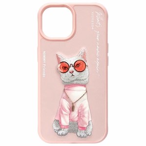 NIMMY dėklas GLASSES COOL CAT IPHONE 15 rožinė