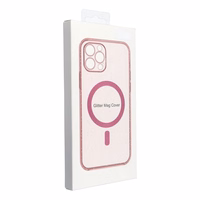 Magnetinis rožinis blizgantis dėklas telefonui CLEAR MAG COVER suderinamas su MagSafe, skirtas SAMSUNG S26 Edge