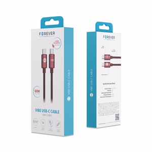 Forever Vibe laidas USB-C - USB-C 1,0 m 60W bordo