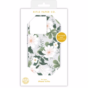 Rifle Paper Clear dėklas, skirtas iPhone 14 Pro, „Willow“ rašto