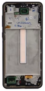 Ekranas Samsung A336 A33 5G 2022 su lietimui jautriu stikliuku ir rėmeliu Black OLED (real size)