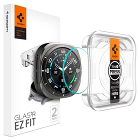 Spigen Glas.TR EZ Fit grūdintas apsauginis stiklas Samsung Galaxy Watch Ultra (47mm) - skaidrus (2 vnt. rinkinys)