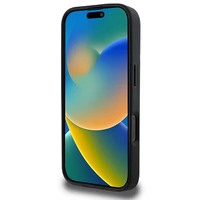 DKNY Paprastas sidabrinis logotipas magnetinis iPhone 16 Pro dėklas - juodas