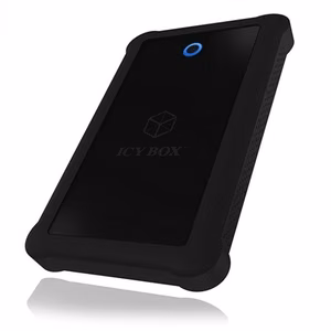 ICY BOX IB-233U3-B – USB 3.0 dėžutė 2.5 col. SATA HDD arba SSD su silikoniniu apsauginiu dėklu