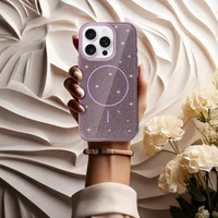 Magnetinis Itin Plonas Blizgus dėklas Iphone 13 Pro Max violetinė