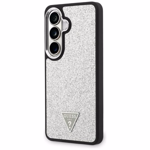 Guess dėklas Fixed Glitter Triangle MagSafe for Samsung Galaxy S26 sidabrinis