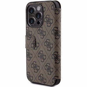 Guess 4G Metal Logo dėklas iPhone 15 Pro - rudas
