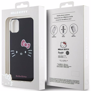 Hello Kitty IML katės veido dėklas telefonui iPhone 11 / Xr - juodas