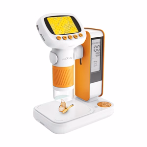 Maxlife MXDM-200 skaitmeninis mikroskopas su stovu, oranžinis