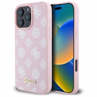 Guess bijūno užrašas magnetinis dėklas telefonui iPhone 16 Pro Max - rožinė