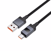 Kabelis USB A į USB C Hoco 5A su ekranu 1 m X118 juodas