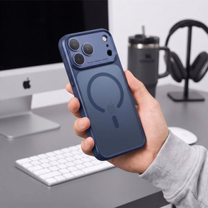 Tech-Protect MagPrime MagSafe CC dėklas, skirtas iPhone 18 Pro / 17 Pro, matinis tamsiai mėlynas