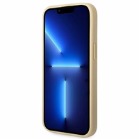 Guess GUHCP14SHGGSHD iPhone 14 6.1" auksinis kietas dėklas Glitter Script