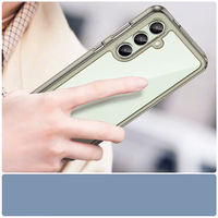 Kosmoso dėklas su gelio rėmu Samsung Galaxy S24 FE - permatomas juodas