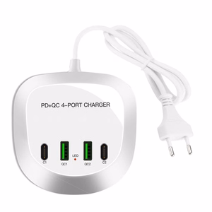 Kelioninis įkroviklis T3P+ - 2xType C + 2xUSB - QC + PD 40W baltas