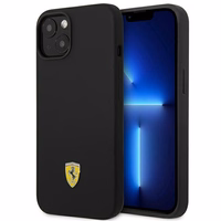 Dėklas telefonui Ferrari FEHCP14SSIBBK iPhone 14 6.1 juodas silikoninis metalinis logotipas