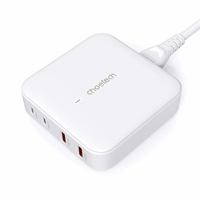 Choetech PD8008 100W GaN greito įkrovimo įkroviklis 2x USB-A / 2x USB-C - baltas