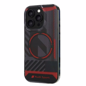 Audi IML Sport Magnetinis iPhone 16 Pro 6.3" juodas/juodas kietas dėklas AUS-IMLMIP16P-RSQ/D2-BK
