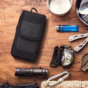 Vertikalus universalus dėklas OXFORD modelis 3 IPHONE 11 / 11 PRO / 12 / 12 PRO / 13 / 13 PRO / SAMSUNG A10 / A41 / A50 / A51 / HUAWEI P30 LITE / P40 / P8 / P9 LITE juodas