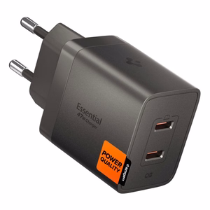 Spigen Essential EE472EU-GAN 2 jungčių 47 W sieninis įkroviklis – tamsiai pilkas