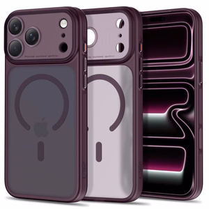 Tech-Protect MagPrime MagSafe CC dėklas, skirtas iPhone 18 Pro Max / 17 Pro Max, bordo spalvos