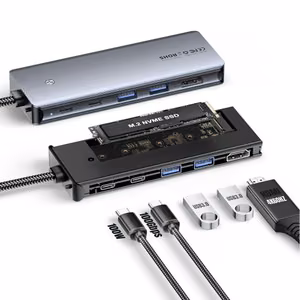 Adapteris Essager 6 in 1 pilkas (In: Type-C)