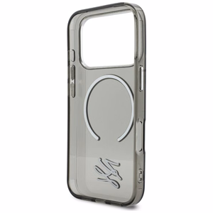 Karl Lagerfeld IML KL Script Logo MagSafe Dėklas for iPhone 17 Pro - juodas