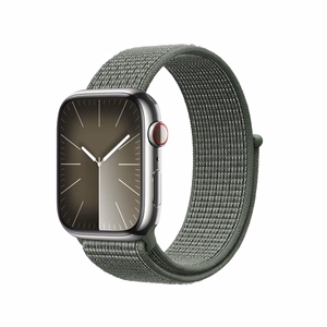 Crong Nylon sportinis dirželis, skirtas Apple Watch 44 / 45 / 46 / 49 mm, kariškai žalias