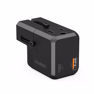 Choetech PD6038 USB-C USB-A PD 20W kelioninis įkroviklis USA EU UK AU - juodas