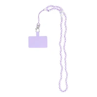 CRYSTAL DIAMOND telefono dirželis, telefono pakabukas / virvelės ilgis 74 cm (37 cm kilpoje) / ant kaklo – violetinis
