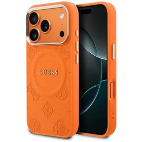 Guess Peony Hot Stamp MagSafe Case for iPhone 17 Pro Max - Orange