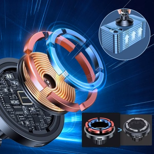 Automobilinis laikiklis Joyroom JR-ZS240 juodas (belaidis įkrovimas 15W) (magnetinis / klijuojantis)