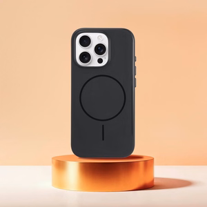 Blizgus magnetinis dėklas suderinamas su MagSafe, skirtas IPHONE 17 Air, juodas