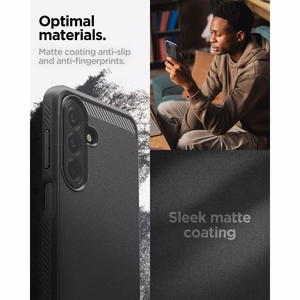 Spigen Rugged Armor dėklas, skirtas „Samsung Galaxy A27 5G“ – matinis juodas