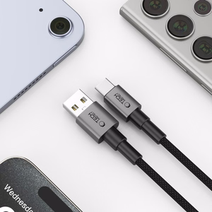 Tech-Protect UltraBoost DNA USB-A / USB-C laidas 15W/3A 100cm - pilkas