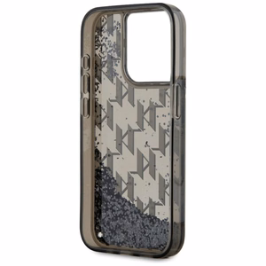 Karl Lagerfeld Liquide Glitter Monogram Gradient Dėklas telefonui iPhone 15 Pro Max - juodas
