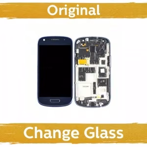 LCD Display Compatible With Samsung I8190 S3 Mini with Frame Blue (Refurbished: China)