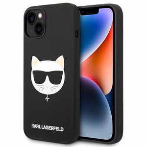 Karl Lagerfeld KLHMP14MSLCHBK iPhone 14 Plus 6.7 "kietas dėklas juodas / juodas Silikoninis Choupette Galva Magsafe