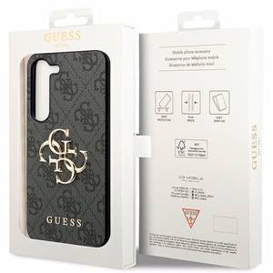 Guess 4G Didelio Metalinio Logotipo Dėklas telefonui Samsung Galaxy S24+ - juodas