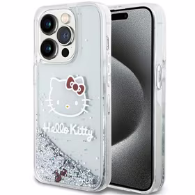 Hello Kitty Liquid Glitter Charms Kitty Head dėklas telefonui iPhone 13 Pro / 13 - sidabrinis
