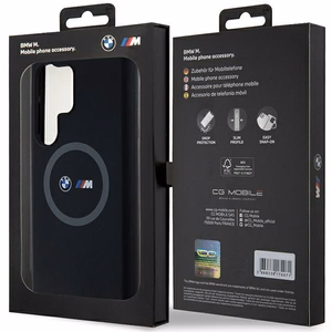 BMW M Silikoninis spausdintas žiedas Magnetinis dėklas telefonui Samsung Galaxy S24 Ultra - juodas