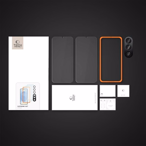 Tech-Protect Supreme rinkinys Samsung Galaxy S25 2x grūdintas stiklas ekranui / grūdintas stiklas kamerai - skaidrus