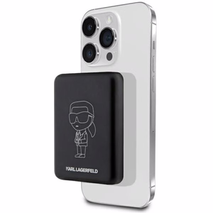 Karl Lagerfeld Ikonik MagSafe 5W 3000mAh indukcine isorine baterija - juoda